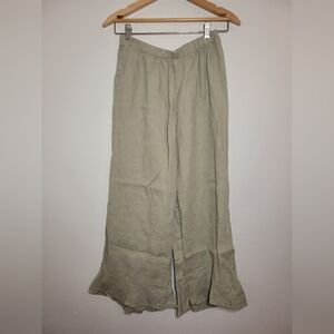 flax 100% linen olive green small pants